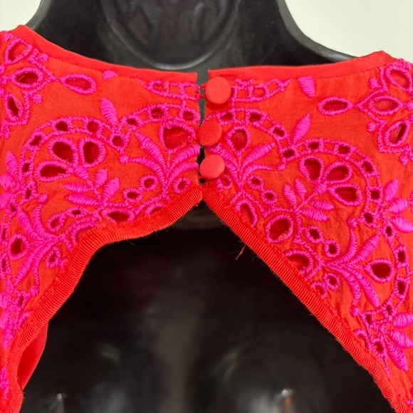 J. Crew Laced Courtney Dress Sz 8 Pink Orange Crochet Open Back Feminine -  mordernwear.com